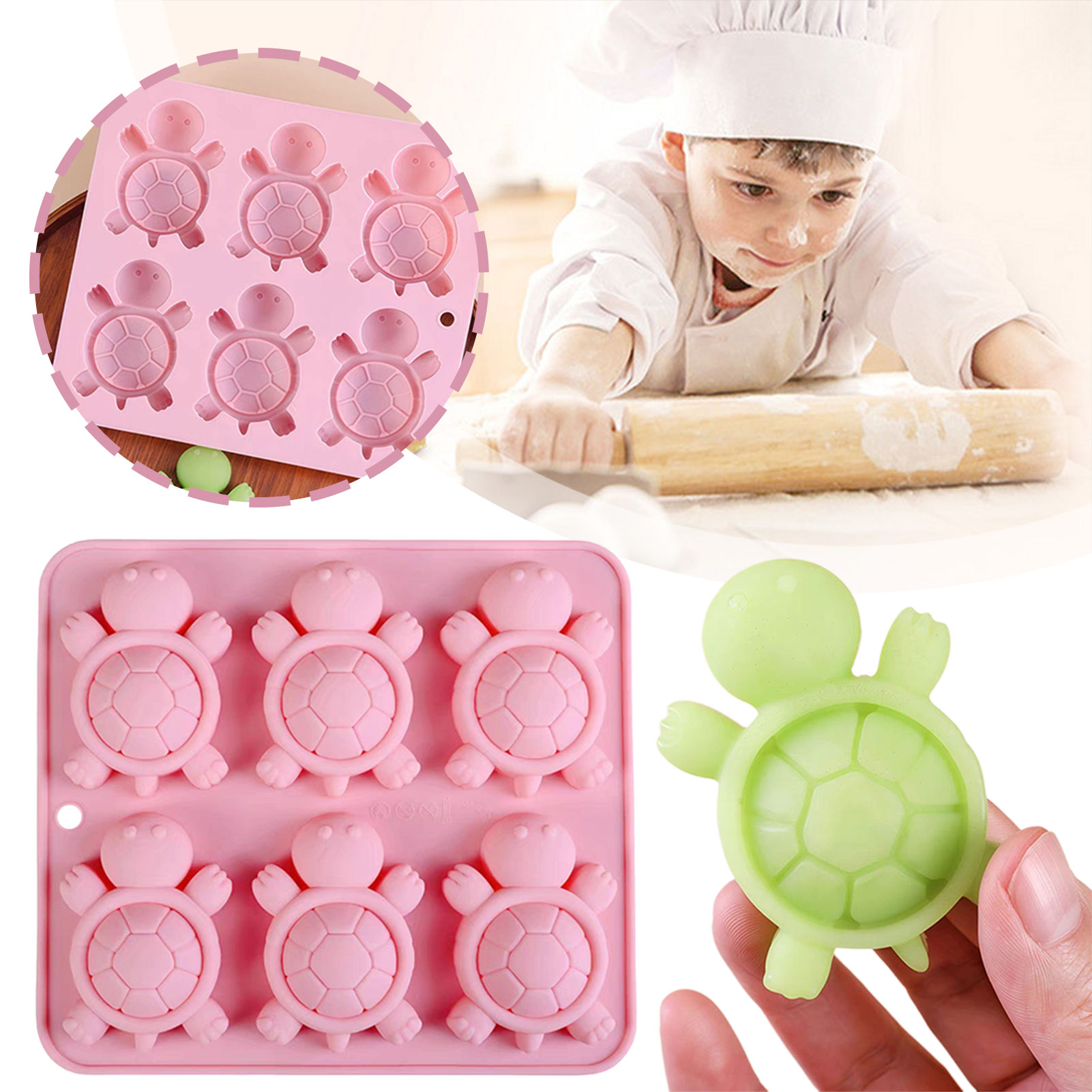 Kitchen Baking Items - Kaplumbağalar buz tepsisi 3d kaplumbağalar deniz