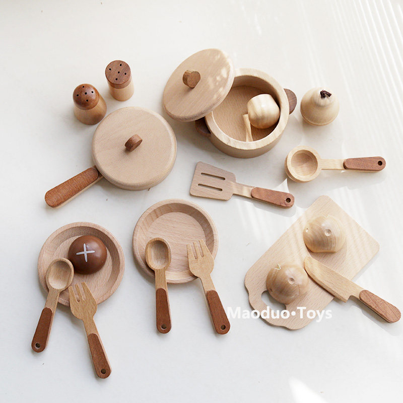 Kitchen Baking Pan Set - Maoduo Oyuncaklar Kayın Ahşap Çocuk Mutfak