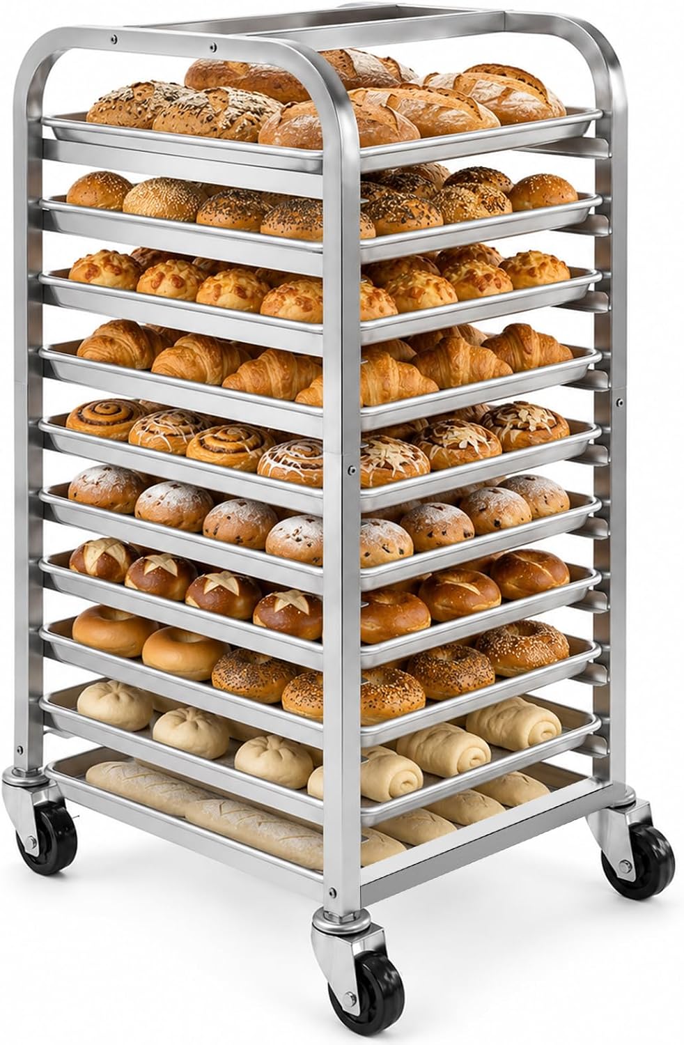 Kitchen Baking Sheet Organizer - 10 Katmanlı Paslanmaz Çelik Tepsi Rafı,