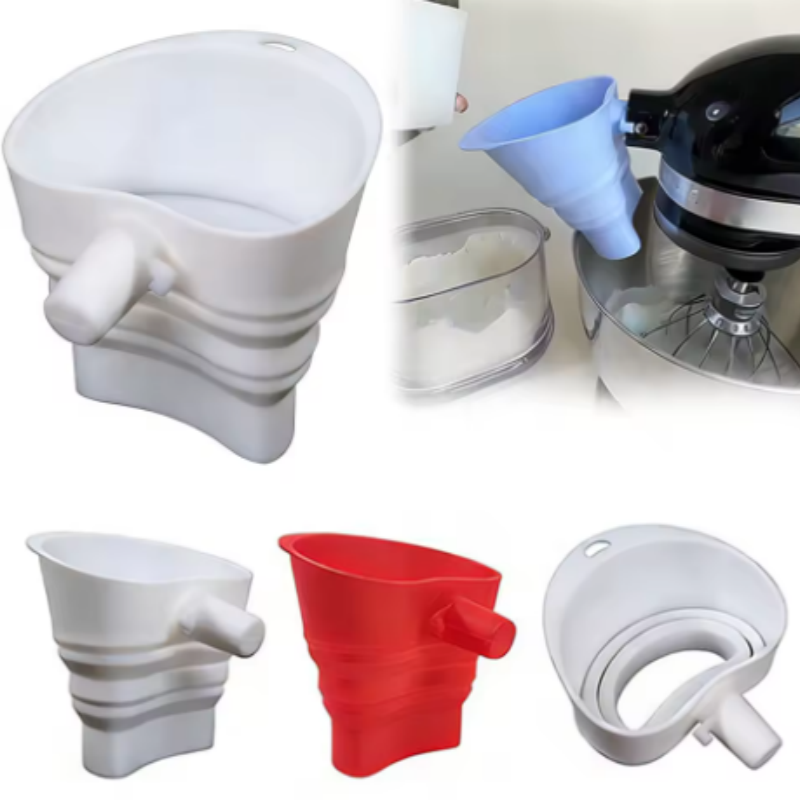 Kitchen Baking Aid - 1/3 adet karışık silikon un hunisi