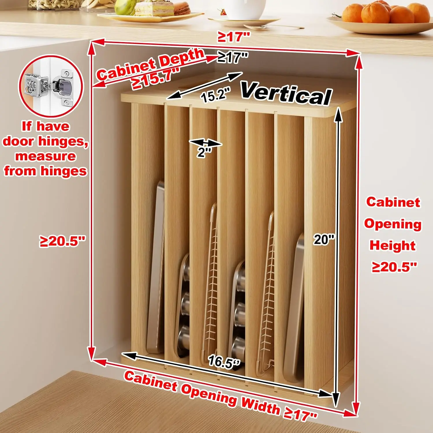 7 Katmanlı Ahşap Tepsi Bölücül - Kitchen Baking Sheet Organizer incelemesi ve fiyatı