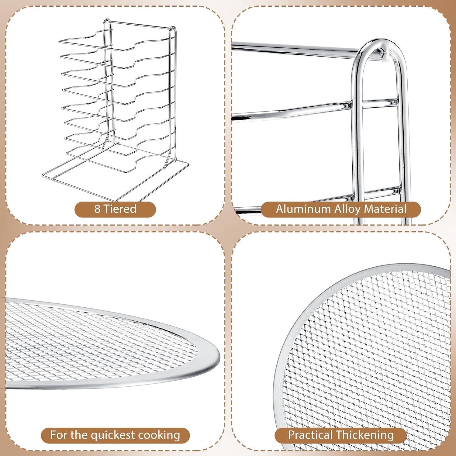 8 Katmanlı Pizza Rafı, Delikli - Kitchen Baking Pan Set incelemesi ve fiyatı